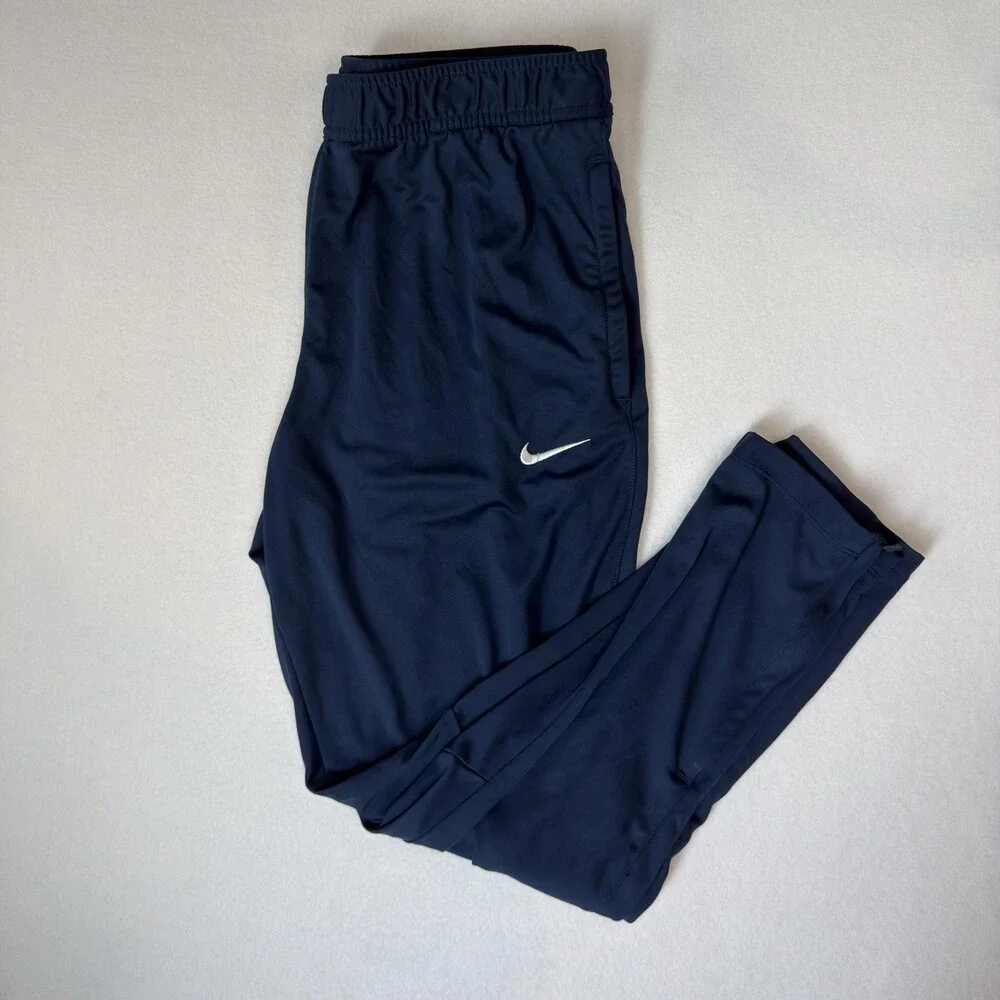 Nike DRI-FIT Track Pants Mens Large Blue Tapered Ankle Zip Warmup Player issued